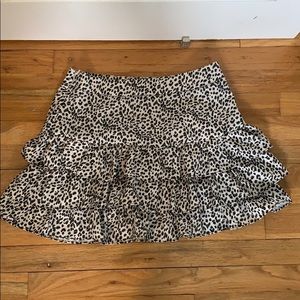 Leopard print ruffle skirt